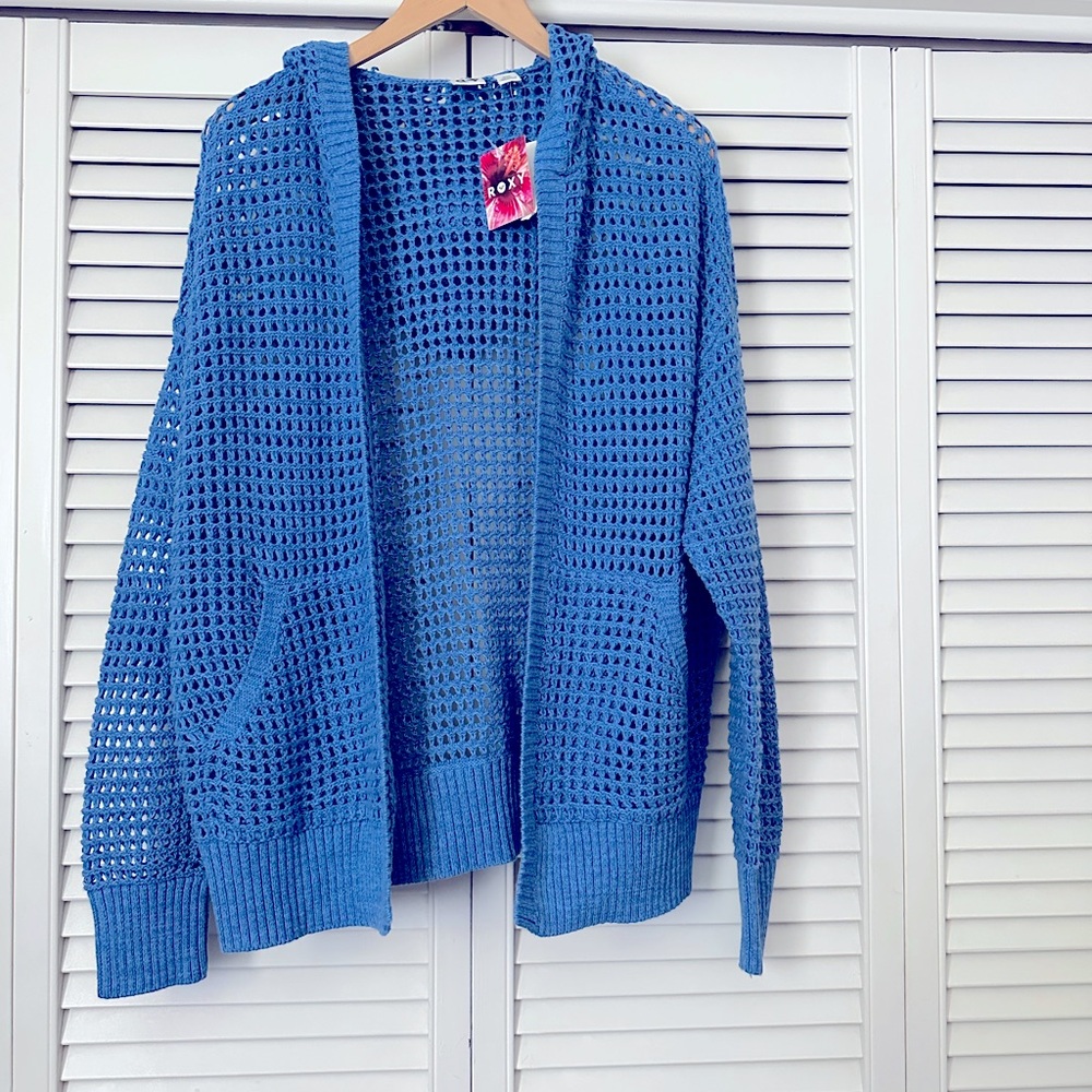 Roxy Blue Knit Sweater NWT - Picture 4 of 9